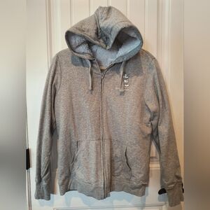 Disney Gray Hooded Sweatshirt with Relaxed Fit and Drawstrings